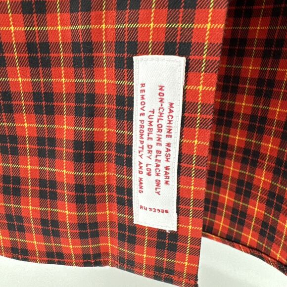 Brooks Brothers Shirt Men's Size L Original Polo Red Black Plaid Button Up - Picture 4 of 11